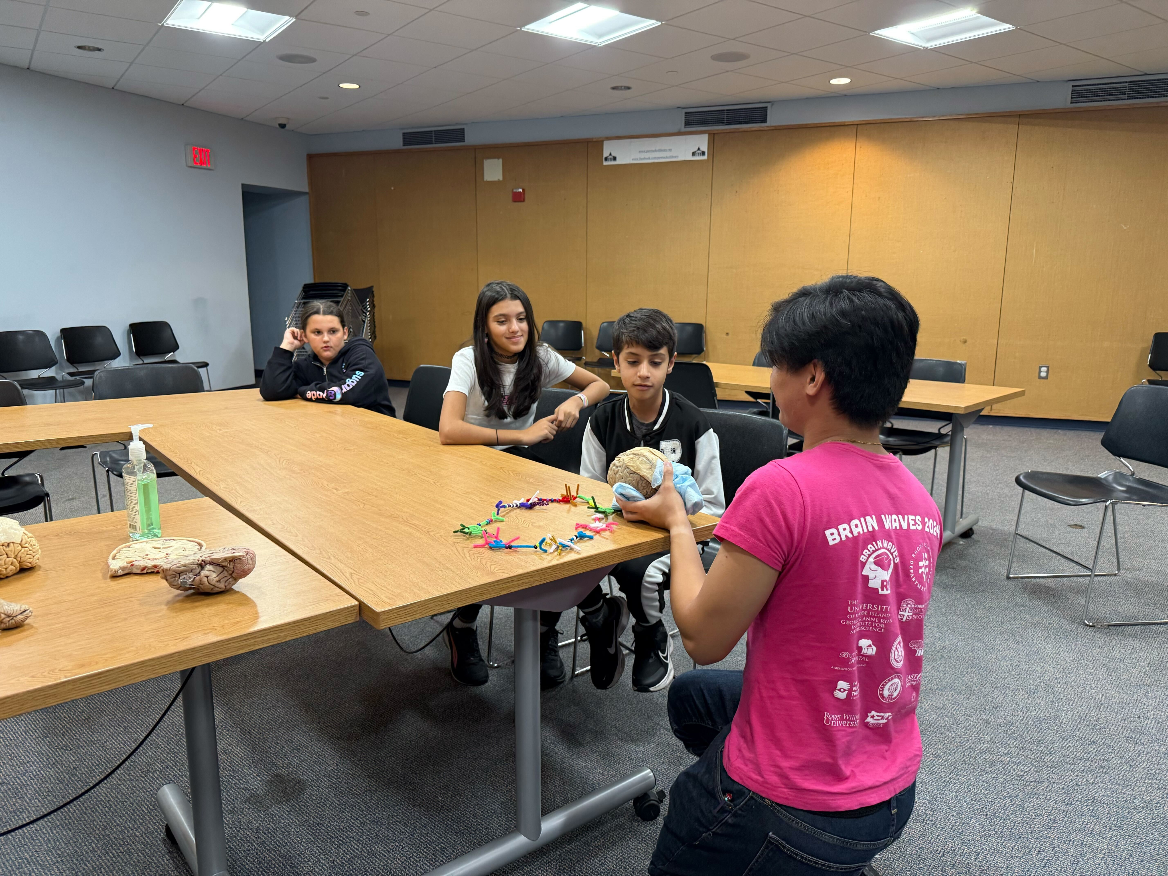 Brown Brain Bee volunteers leading a Brainy Visits classroom session
